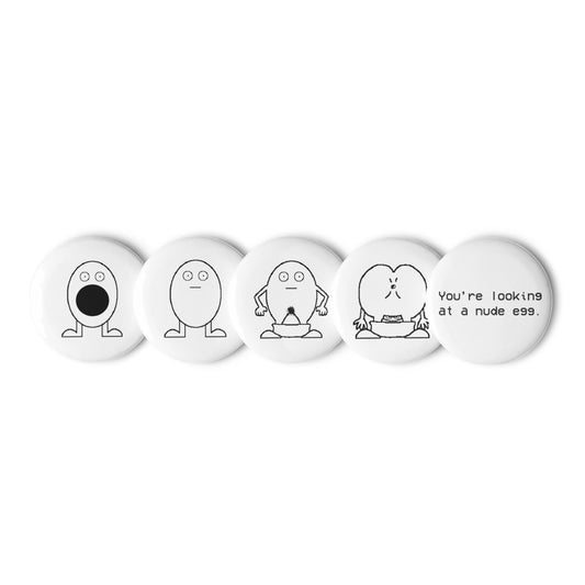 FEED EGGS Set of Pin Buttons