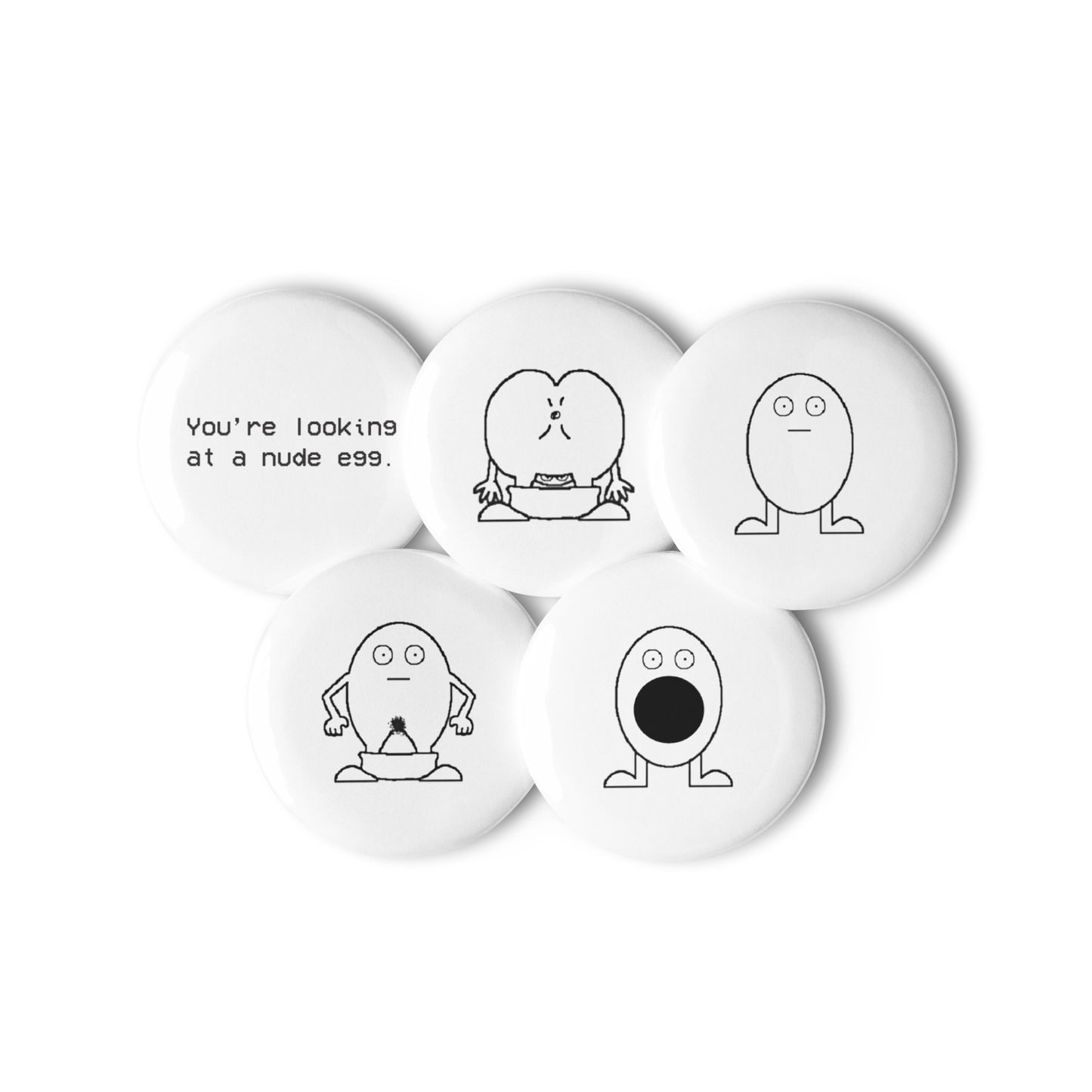 FEED EGGS Set of Pin Buttons